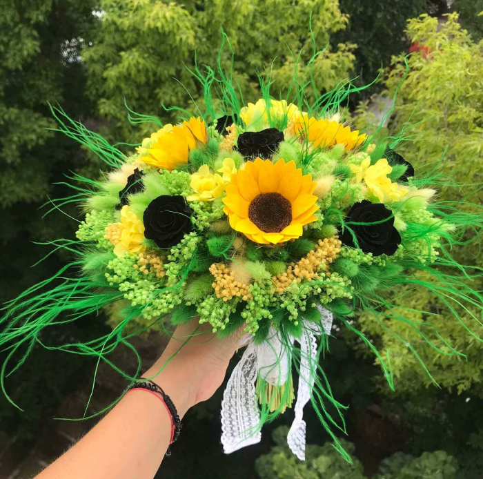 Buchet flori cu floarea soarelui [2]