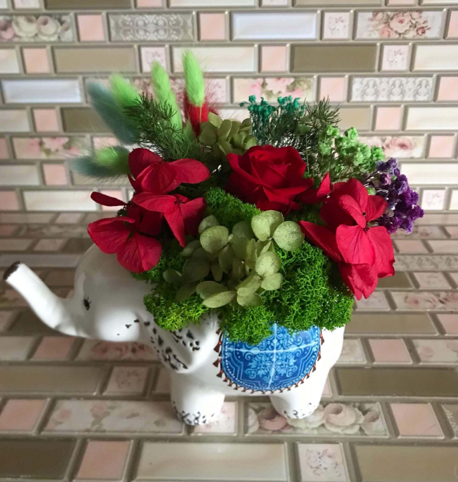 Aranjament floral cu licheni elefant [2]