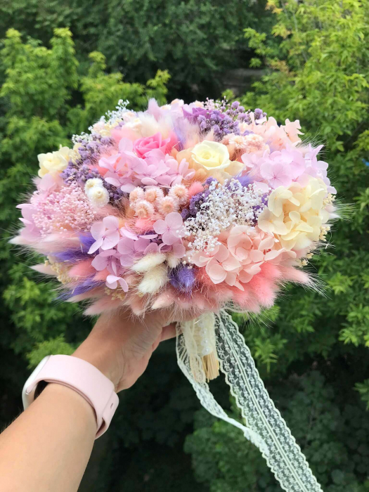 Buchet flori hortensie si trandafir [6]