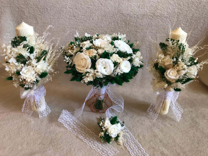 Pachet lumanari nunta + Buchet mireasa [4]