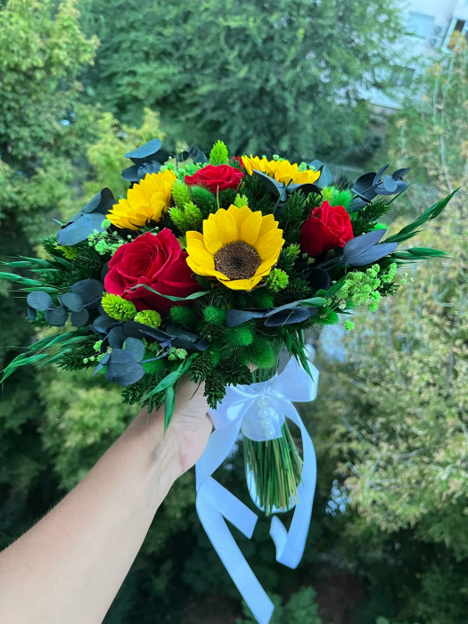 Buchet flori uscate/stabilizate cu floarea soarelui criogenata [3]