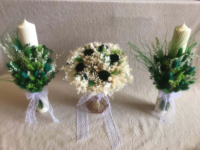 Pachet lumanari nunta + Buchet mireasa [1]