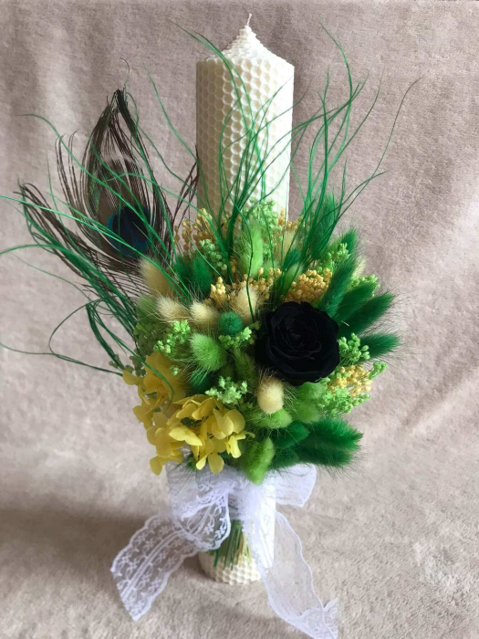 Pachet lumanari fagure pentru nunta, buchet flori mireasa [6]