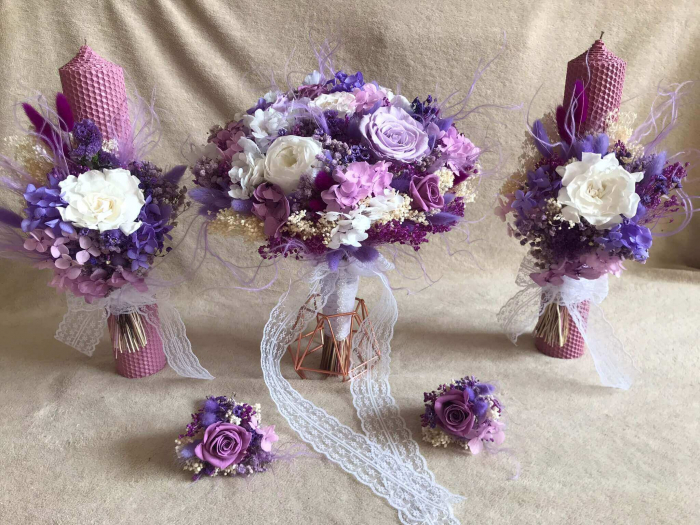 Pachet lumanari nunta + Buchet mireasa [1]