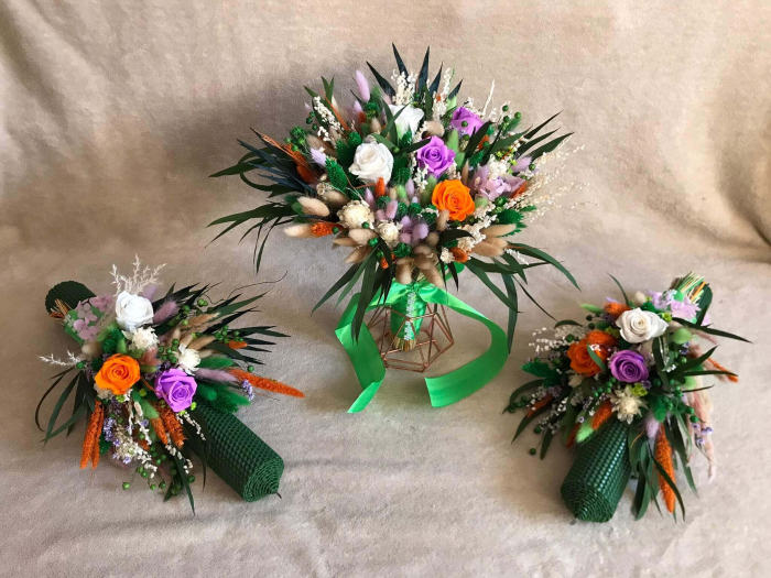 Lumanari nunta cu flori uscate naturale [2]