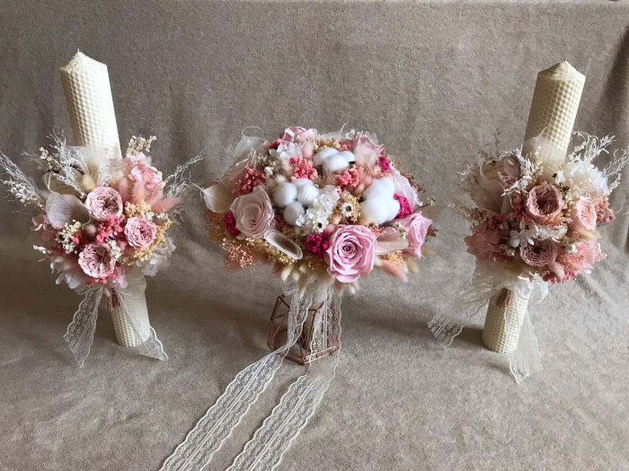 Pachet lumanari nunta + Buchet mireasa [1]