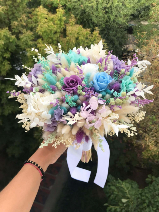 Pachet lumanari fagure pentru nunta, buchet flori mireasa si cocarda ginere [7]