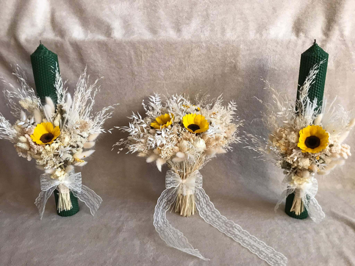 Pachet lumanari nunta + Buchet mireasa [1]
