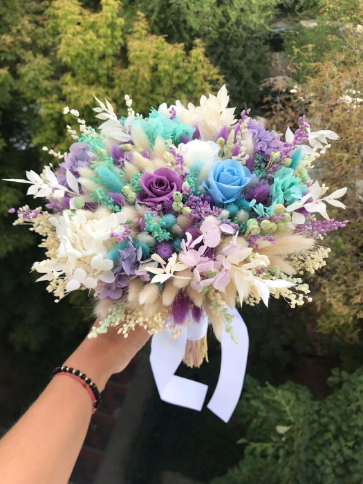 Pachet lumanari fagure pentru nunta, buchet flori mireasa si cocarda ginere [6]