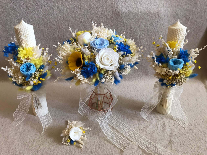 Pachet nunta (Lumanari nunta si buchet flori mireasa) [8]