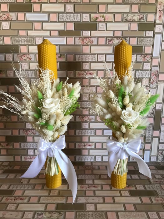 Pachet lumanari nunta + Buchet mireasa+ Buchet nasa [2]