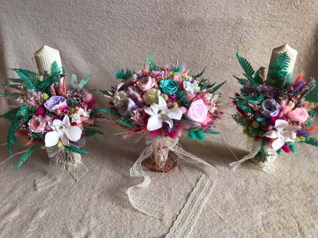 Pachet nunta (Lumanari nunta si buchet flori mireasa) [3]