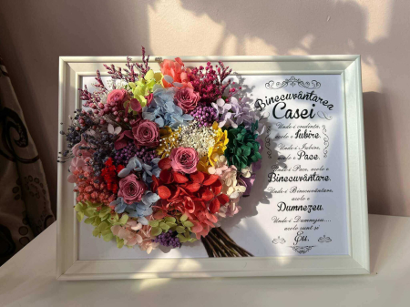 Buchet flori criogenate in rama de tablou [2]
