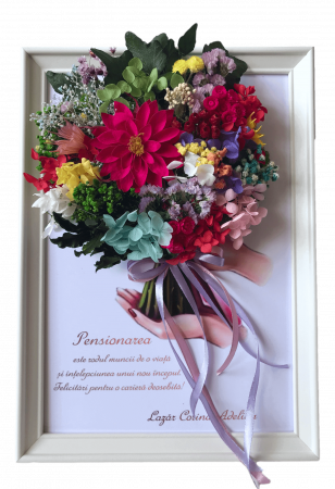 Tablouri - Tablou buchet flori uscate si licheni