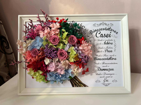 Buchet flori criogenate in rama de tablou [1]