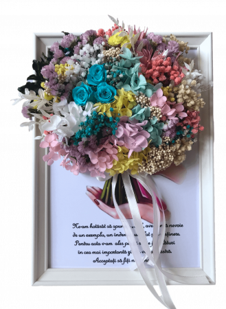 Tablouri 25/30 - Tablou buchet flori uscate si licheni