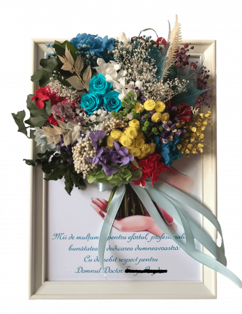 Tablou buchet flori uscate si licheni [1]