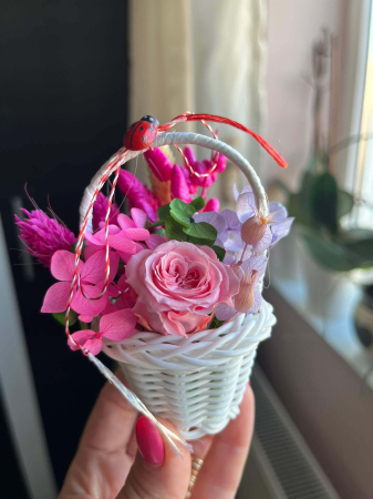 Martisoare din flori naturale uscate - Martisoare in cosulet