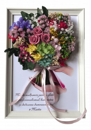 Tablouri 25/30 - Tablou buchet flori uscate si licheni