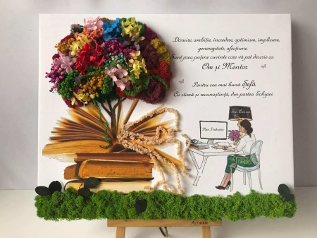 Tablouri cu licheni pe canvas - Tablou canvas pentru sefa