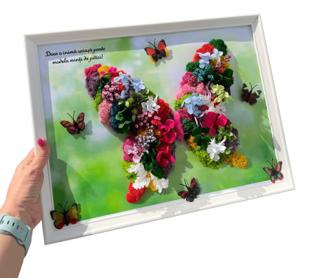 Tablouri - Tablou cu licheni fluture