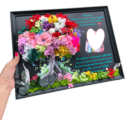 Tablouri 40/30 - Tablou buchet cu  flori criogenate pentru nasi