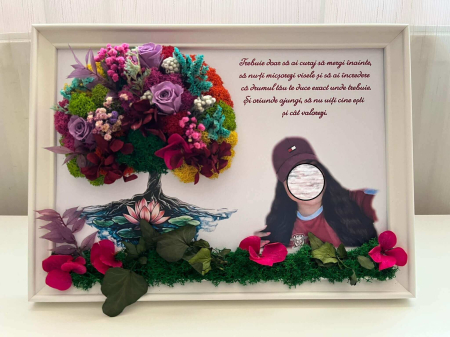 Tablouri - Tablou buchet flori uscate si licheni