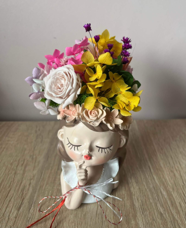 Aranjamente in vase ceramice - Vaza zana primavara