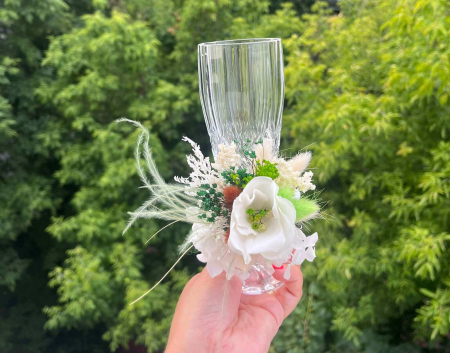 Aranjament floral pentru pahare miri sau nasi [6]