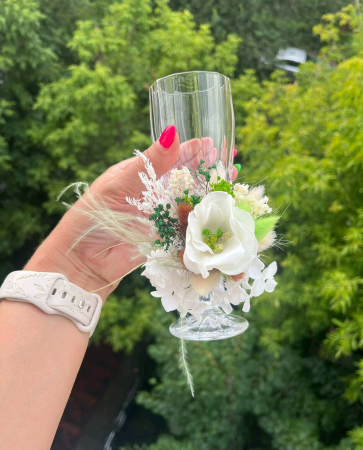 Aranjament floral pentru pahare miri sau nasi [3]
