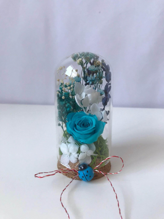 Martisoare din flori naturale uscate - Martisor mini cupola