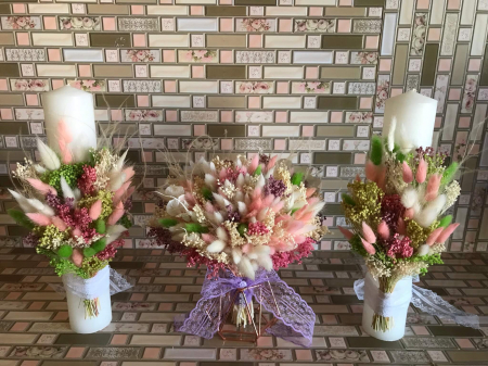 Pachet nunta - Pachet lumanari nunta + Buchet mireasa