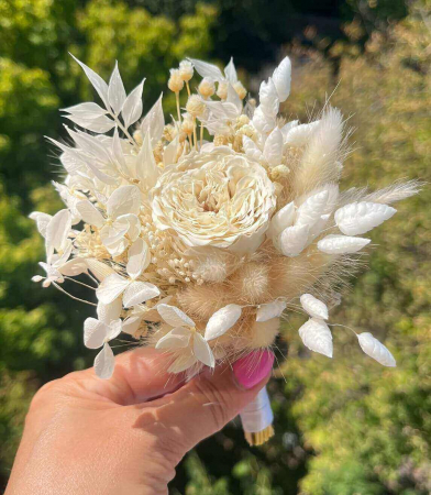 Bratari si Cocarde din flori naturale uscate - Cocarda flori