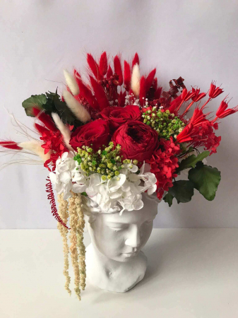Aranjament in vaza - Aranjament floral cu licheni si flori criogenate