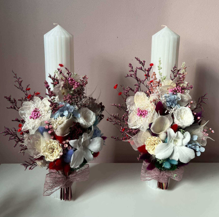 Lumanari nunta cu flori criogenate [2]