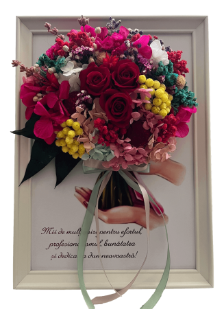 Tablouri - Buchet flori criogenata in rama