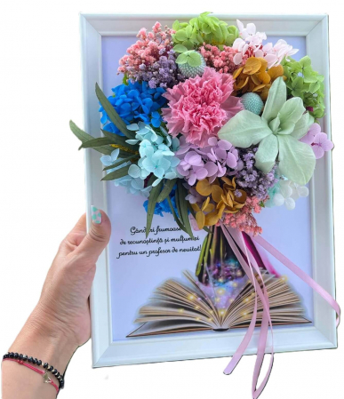 Tablouri 25/30 - Tablou buchet flori uscate si licheni