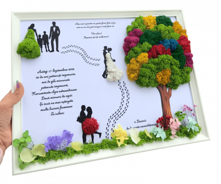 Tablouri cu licheni pentru Nasi si Fini - Tablou cu licheni aniversar pentru Sot