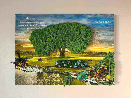 Tablouri cu licheni pe canvas - Tablou canvas peisaj decorat cu licheni