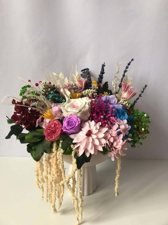 Buchet flori criogenate in vas ceramic cu picior [6]