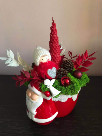 Aranjamente cu licheni si flori criogenate - Aranjament pentru masa de craciun