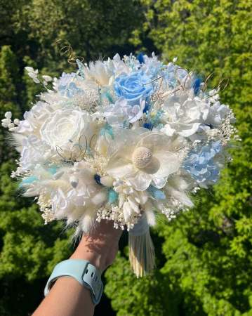 Lumanari Nunta/Botez din flori uscate naturale - Buchet flori criogenate