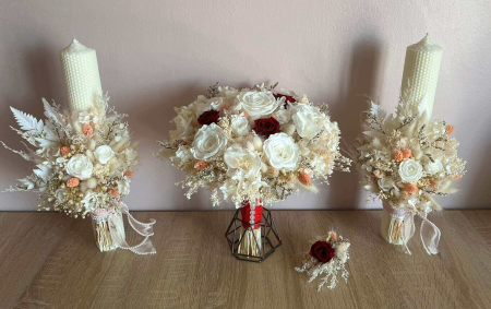 Pachet lumanari nunta + Buchet mireasa [3]