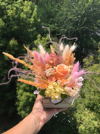 Aranjament cutie licheni - Aranjament floral cu licheni