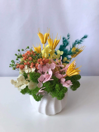 Martisoare din flori naturale uscate - Aranjament floral mic