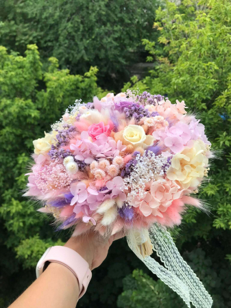 Buchet flori hortensie si trandafir [1]