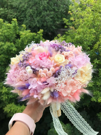Buchet flori hortensie si trandafir [3]