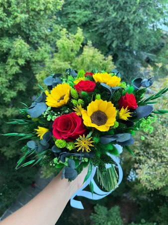Buchet flori uscate/stabilizate cu floarea soarelui criogenata [1]