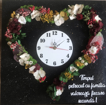 Ceas decorativ cu licheni - Ceas cu licheni