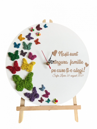 Ceas decorativ cu licheni - Ceas decorat cu licheni